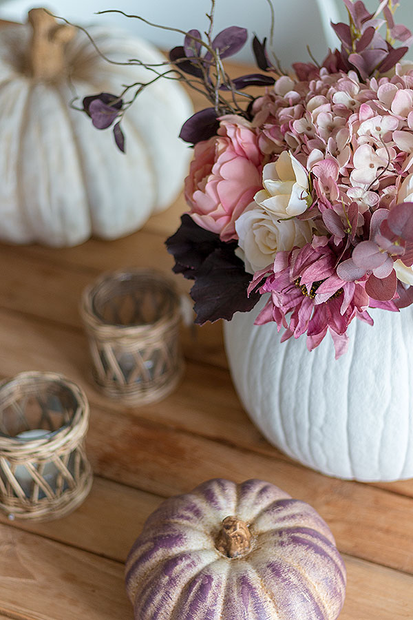 DIY Herbstdeko - Kürbis als Vase
